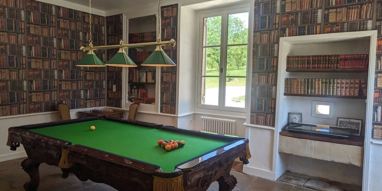 Pool Table and Bookcases